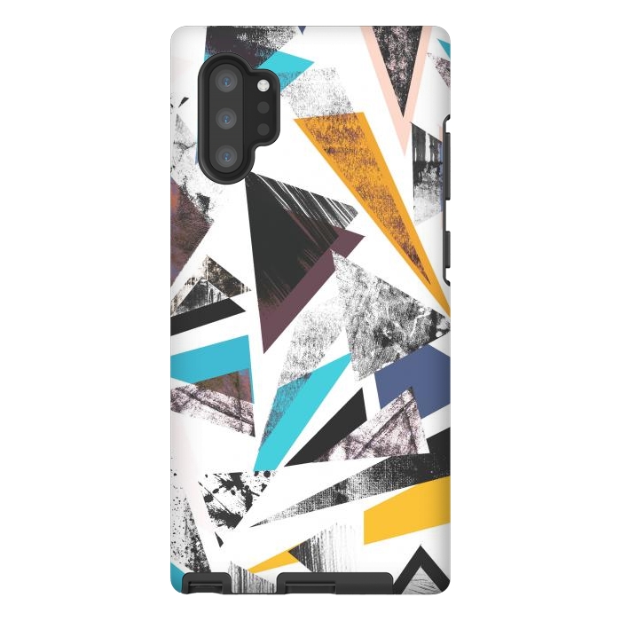 Galaxy Note 10 plus StrongFit Colorful textured triangles by Oana 