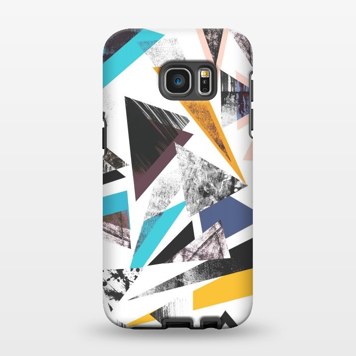 Galaxy S7 EDGE StrongFit Colorful textured triangles by Oana 