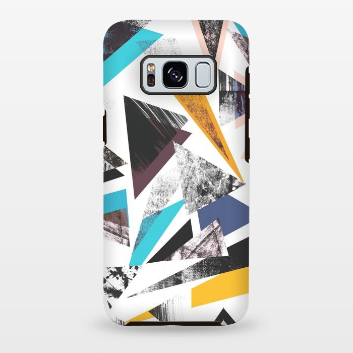 Galaxy S8 plus StrongFit Colorful textured triangles by Oana 