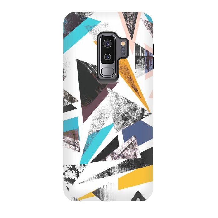 Galaxy S9 plus StrongFit Colorful textured triangles by Oana 