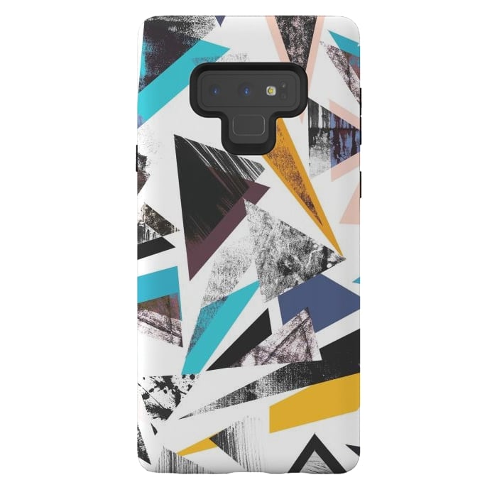 Galaxy Note 9 StrongFit Colorful textured triangles by Oana 