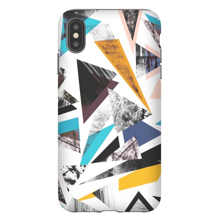 iPhone Xs Max StrongFit Colorful textured triangles by Oana 