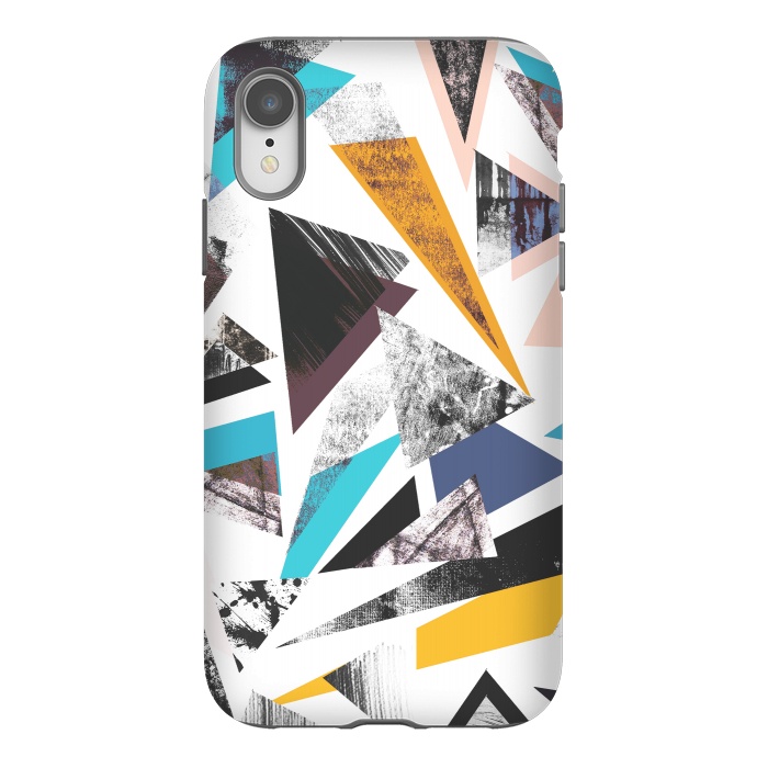 iPhone Xr StrongFit Colorful textured triangles by Oana 