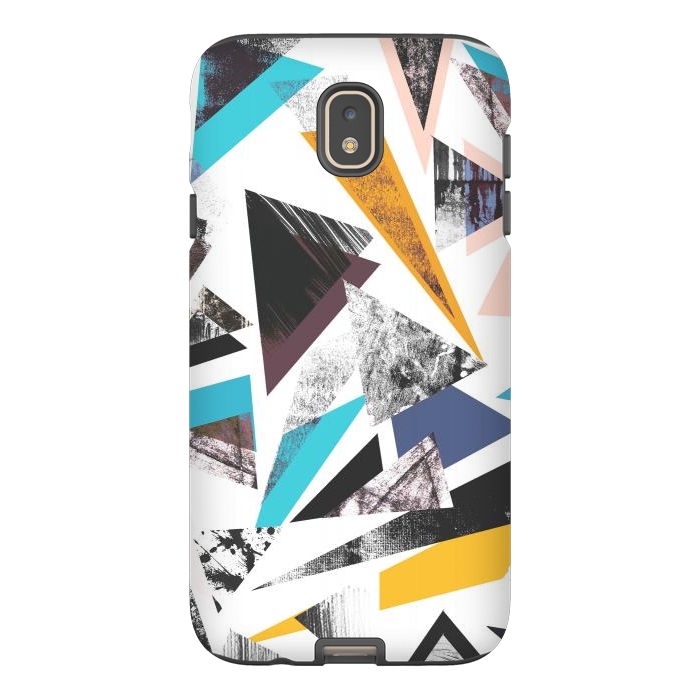 Galaxy J7 StrongFit Colorful textured triangles by Oana 