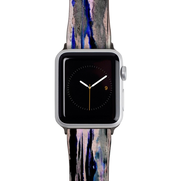 Watch 42mm / 44mm Strap PU leather Mountain landscape brushed painted pattern by Oana 