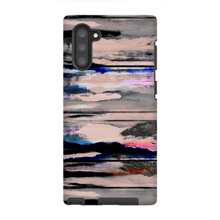 Galaxy Note 10 StrongFit Mountain landscape brushed painted pattern by Oana 
