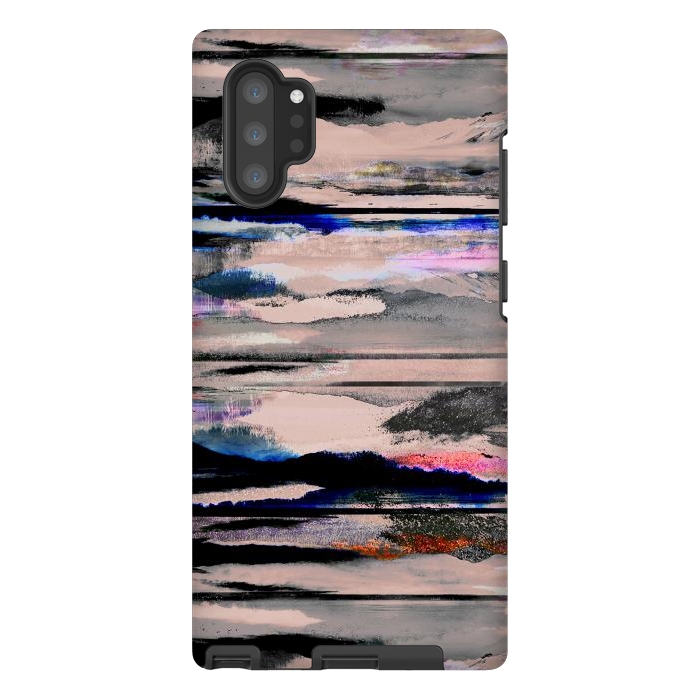 Galaxy Note 10 plus StrongFit Mountain landscape brushed painted pattern by Oana 
