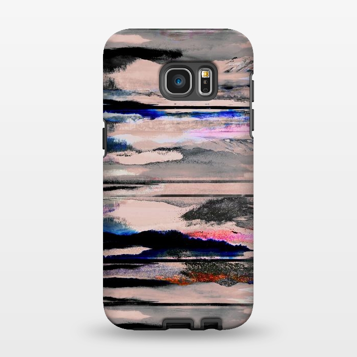 Galaxy S7 EDGE StrongFit Mountain landscape brushed painted pattern by Oana 