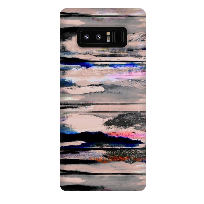 Galaxy Note 8 StrongFit Mountain landscape brushed painted pattern by Oana 