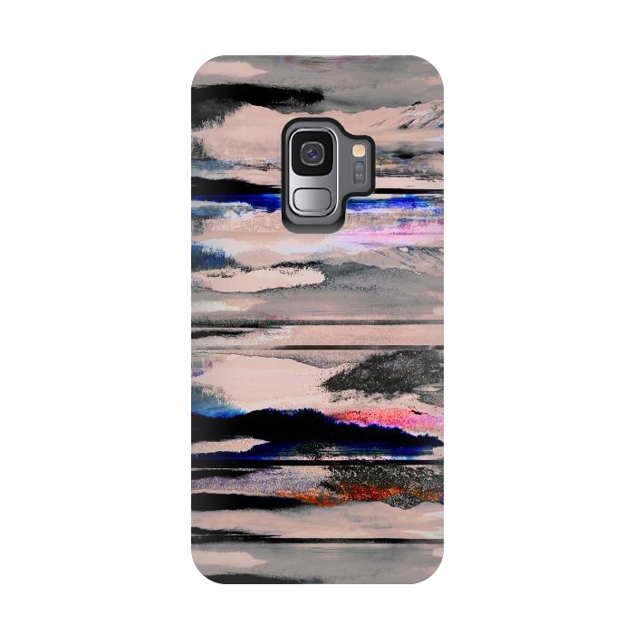 Galaxy S9 StrongFit Mountain landscape brushed painted pattern by Oana 