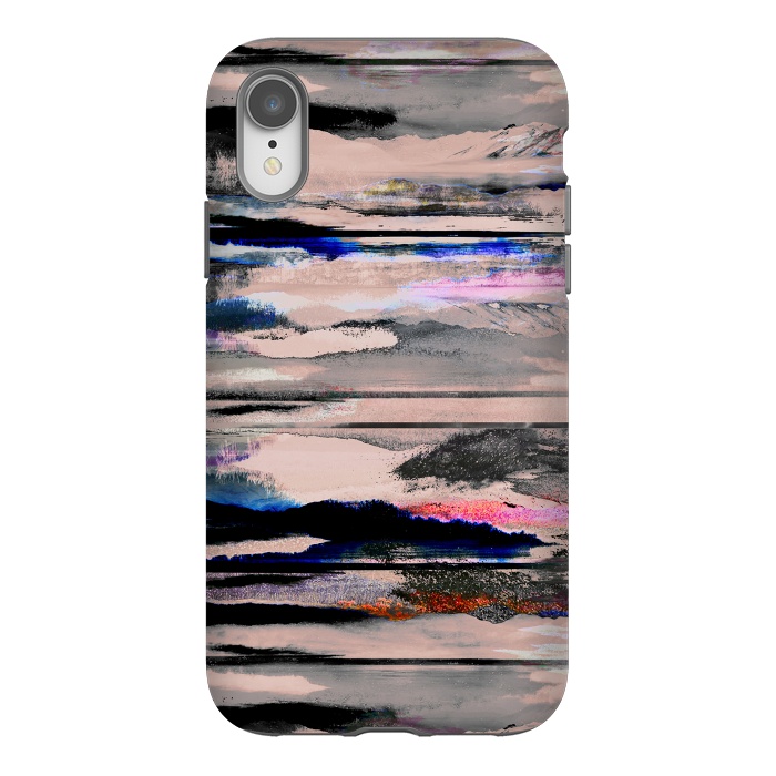 iPhone Xr StrongFit Mountain landscape brushed painted pattern by Oana 
