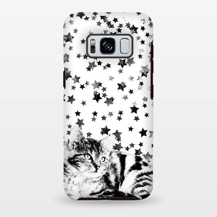 Galaxy S8 plus StrongFit Cute kitten with silver stars by Oana 