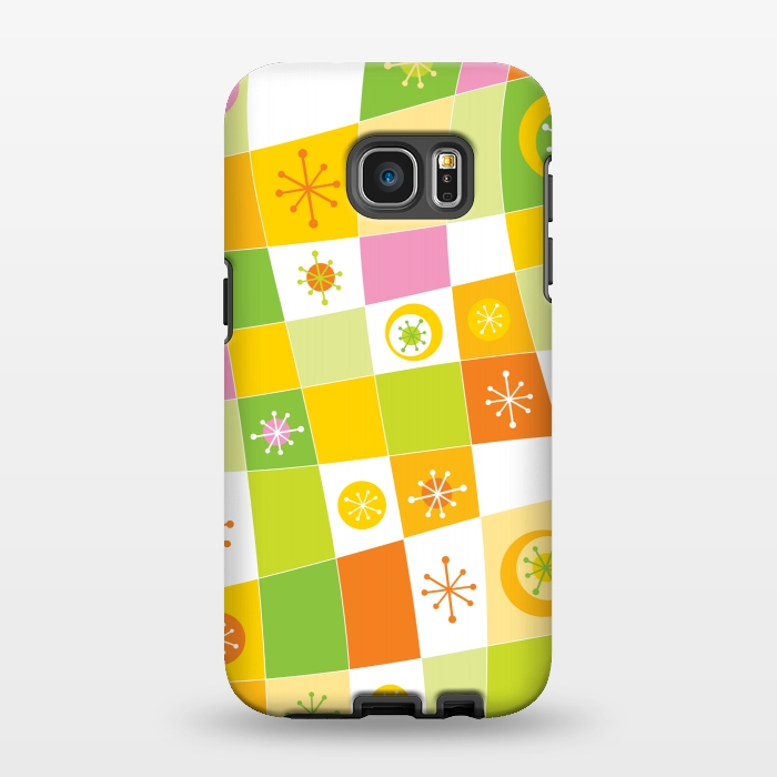 Galaxy S7 EDGE StrongFit orange yellow ethnic pattern 2 by MALLIKA