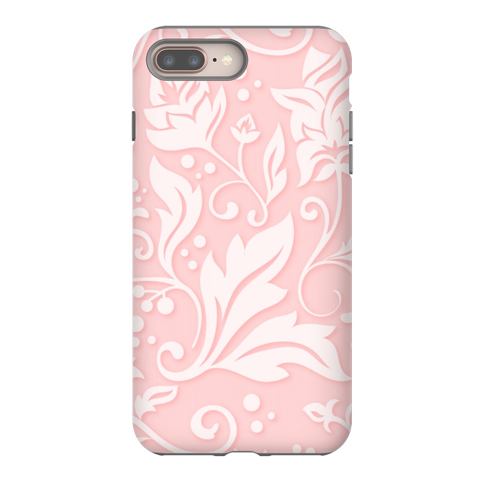 iPhone 7 plus StrongFit white floral pattern 2  by MALLIKA
