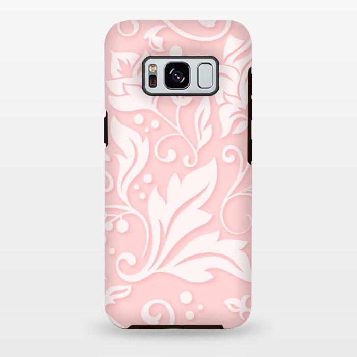Galaxy S8 plus StrongFit white floral pattern 2  by MALLIKA