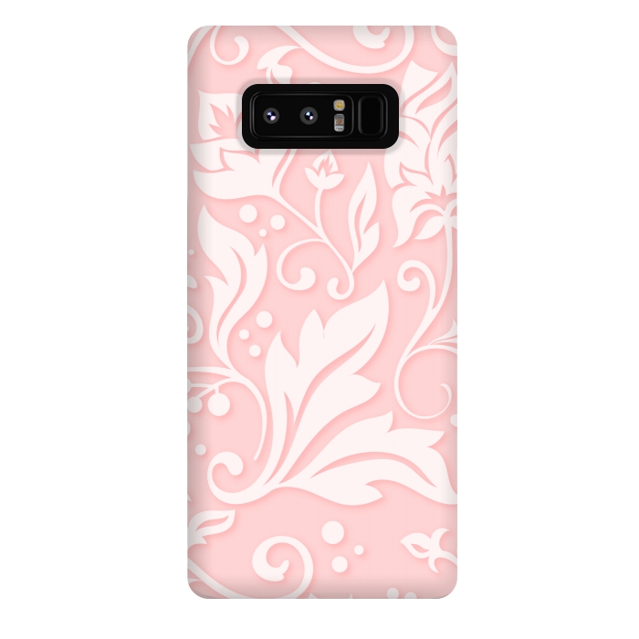 Galaxy Note 8 StrongFit white floral pattern 2  by MALLIKA
