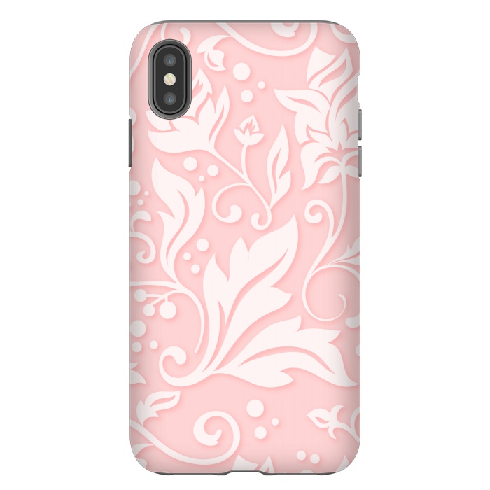 iPhone Xs Max StrongFit white floral pattern 2  by MALLIKA