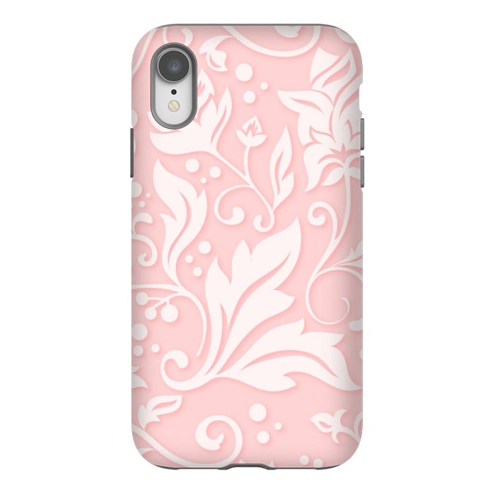 iPhone Xr StrongFit white floral pattern 2  by MALLIKA