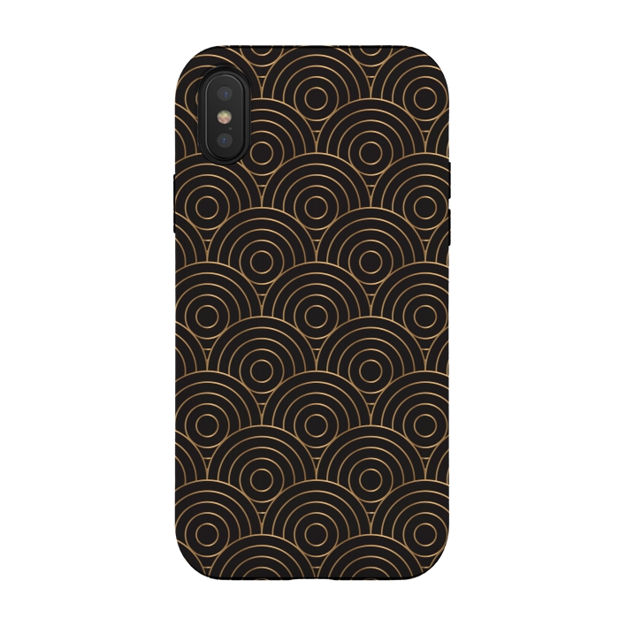 iPhone Xs / X StrongFit golden copper circle pattern by MALLIKA