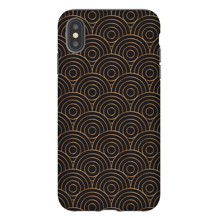 iPhone Xs Max StrongFit golden copper circle pattern by MALLIKA