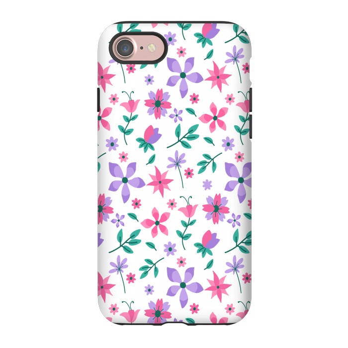 iPhone 7 StrongFit PINK PURPLE FLORAL PATTERN 2 by MALLIKA