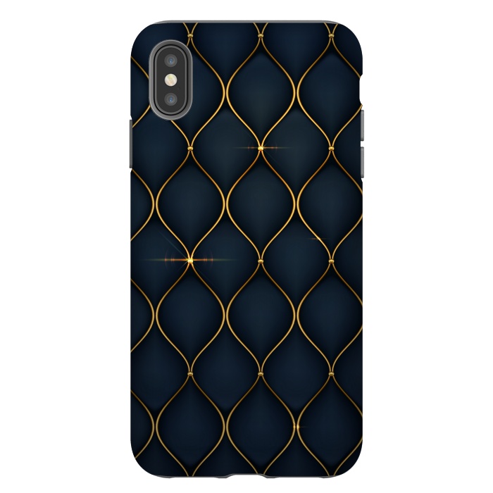 iPhone Xs Max StrongFit blue golden lines pattern 2 by MALLIKA