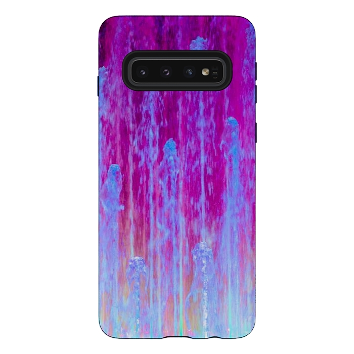Galaxy S10 StrongFit Pink blue abstract  by Winston