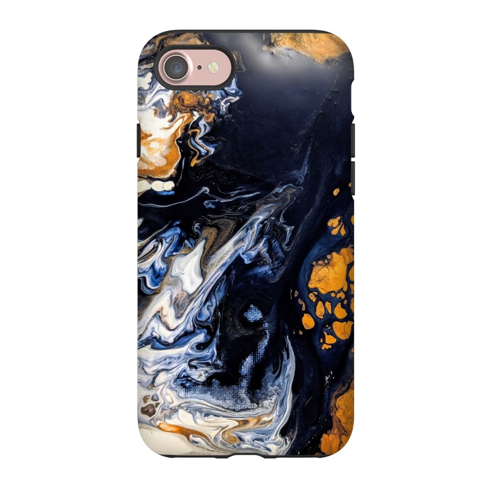 iPhone 7 StrongFit Black and golden abstract painting  by Winston