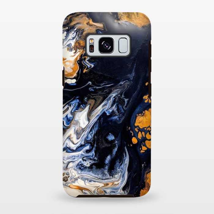Galaxy S8 plus StrongFit Black and golden abstract painting  by Winston