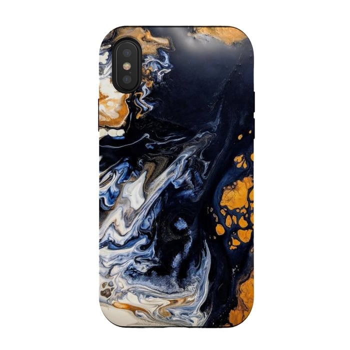 iPhone Xs / X StrongFit Black and golden abstract painting  by Winston