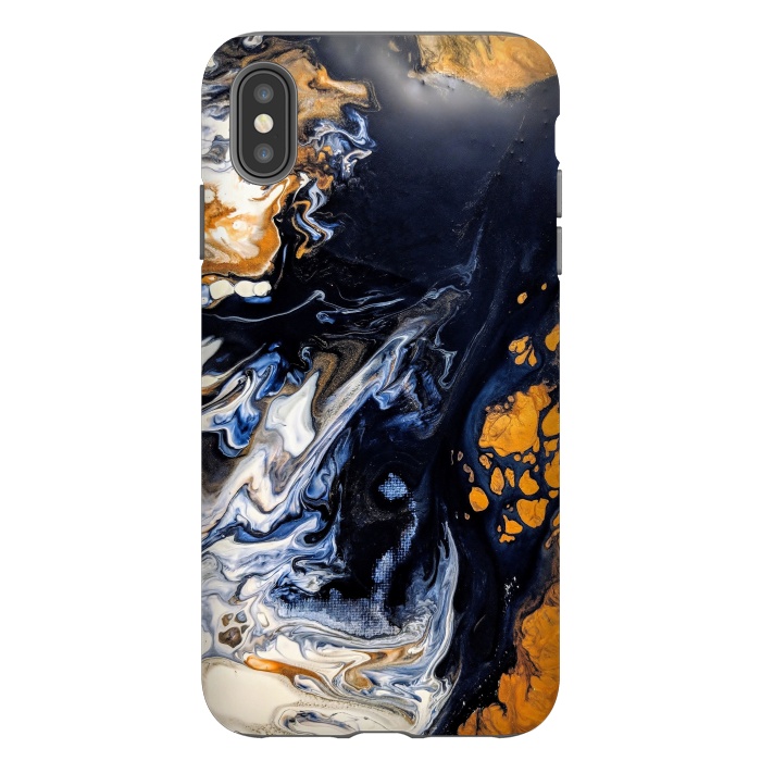 iPhone Xs Max StrongFit Black and golden abstract painting  by Winston