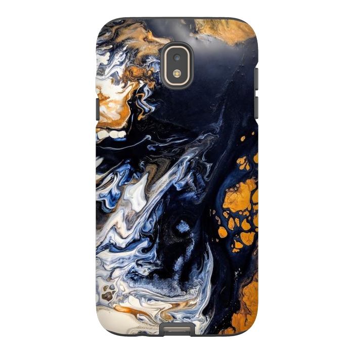 Galaxy J7 StrongFit Black and golden abstract painting  by Winston