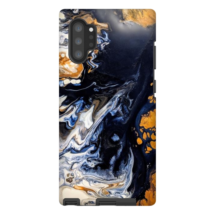 Galaxy Note 10 plus StrongFit Black and golden abstract painting  by Winston