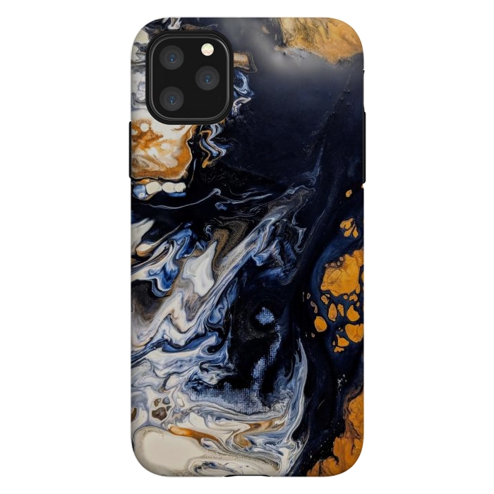 iPhone 11 Pro Max StrongFit Black and golden abstract painting  by Winston