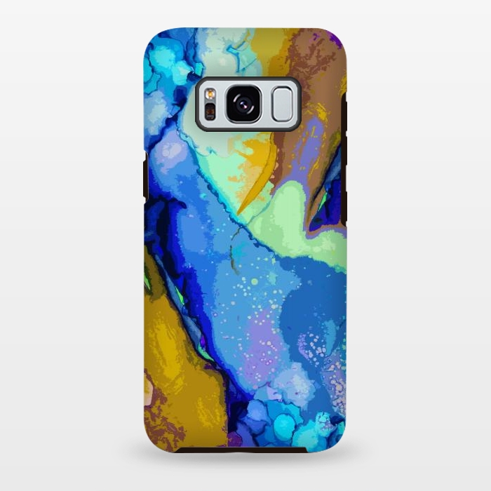 Galaxy S8 plus StrongFit Blue beachy abstract art by Josie