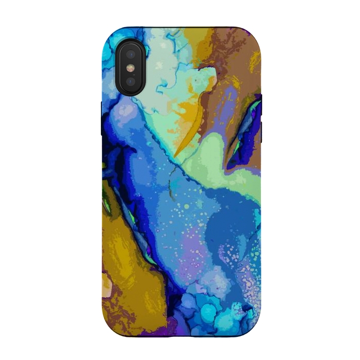 iPhone Xs / X StrongFit Blue beachy abstract art by Josie