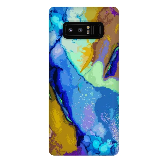 Galaxy Note 8 StrongFit Blue beachy abstract art by Josie