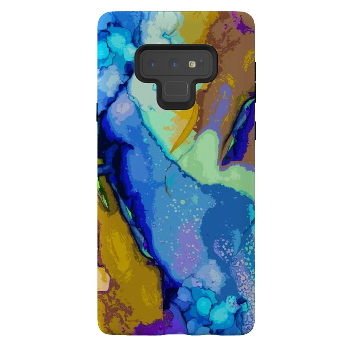 Galaxy Note 9 StrongFit Blue beachy abstract art by Josie