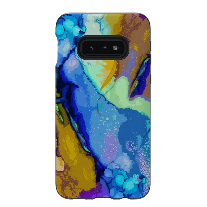 Galaxy S10e StrongFit Blue beachy abstract art by Josie