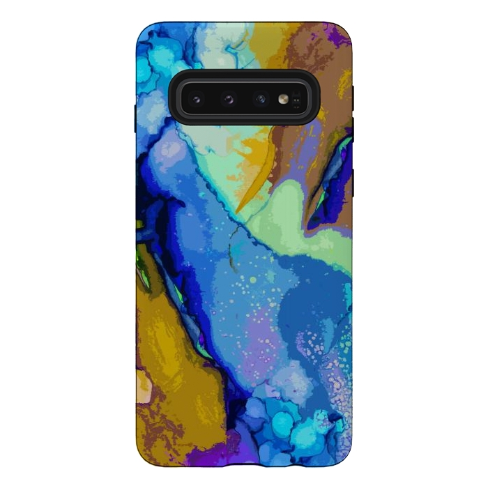 Galaxy S10 StrongFit Blue beachy abstract art by Josie