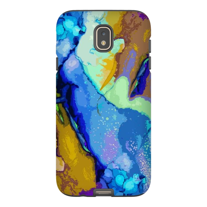 Galaxy J7 StrongFit Blue beachy abstract art by Josie