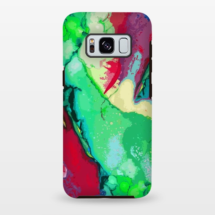 Galaxy S8 plus StrongFit Green and maroon abstract artwork by Josie