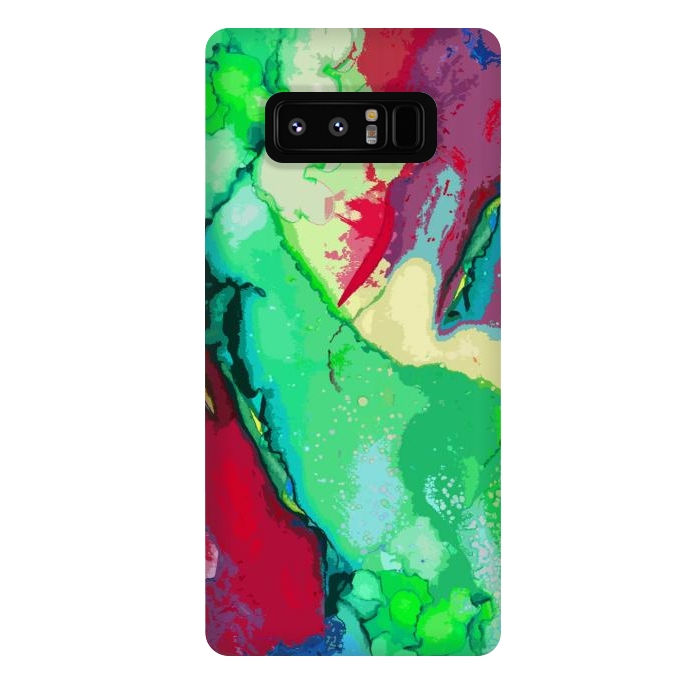 Galaxy Note 8 StrongFit Green and maroon abstract artwork by Josie