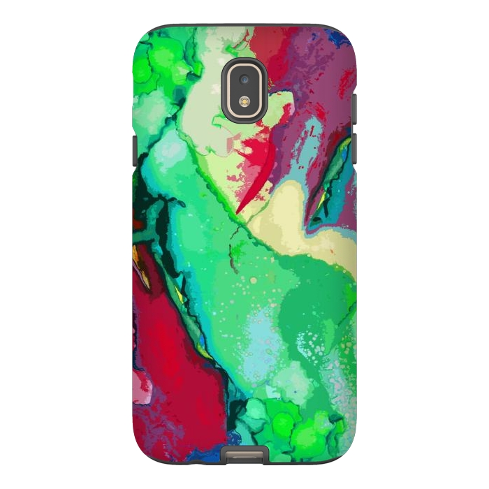 Galaxy J7 StrongFit Green and maroon abstract artwork by Josie