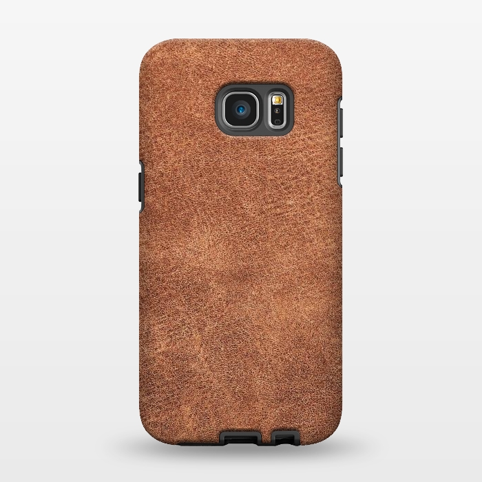 Galaxy S7 EDGE StrongFit Brown leather texture  by Winston