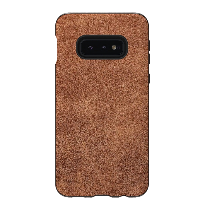 Galaxy S10e StrongFit Brown leather texture  by Winston
