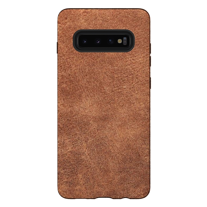 Galaxy S10 plus StrongFit Brown leather texture  by Winston