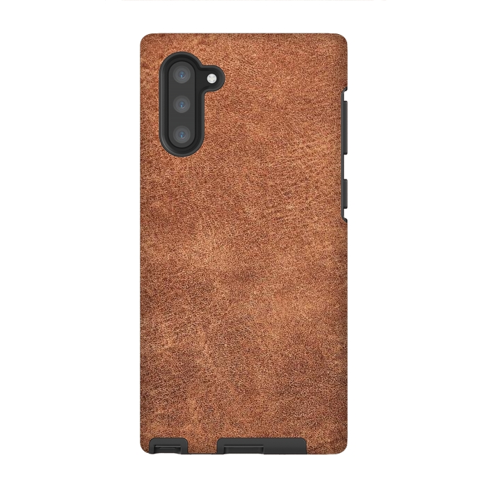 Galaxy Note 10 StrongFit Brown leather texture  by Winston