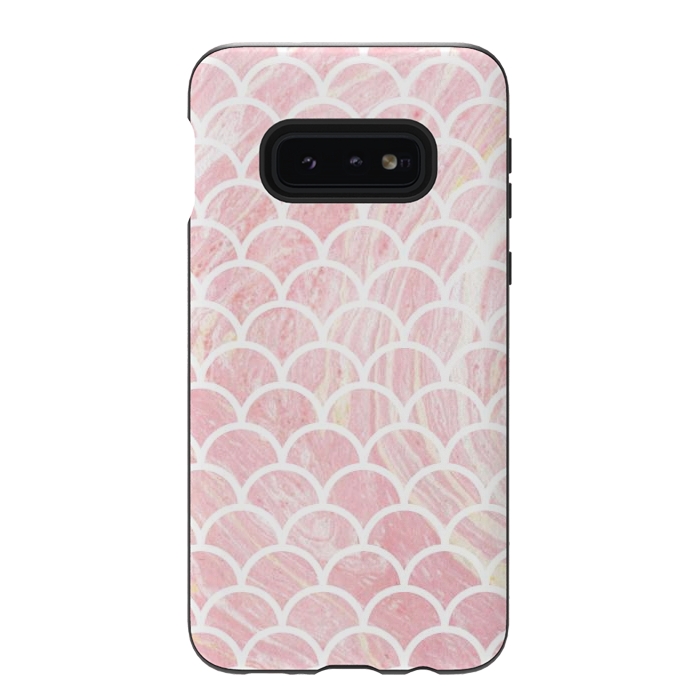 Galaxy S10e StrongFit Pink marble by Julia Badeeva