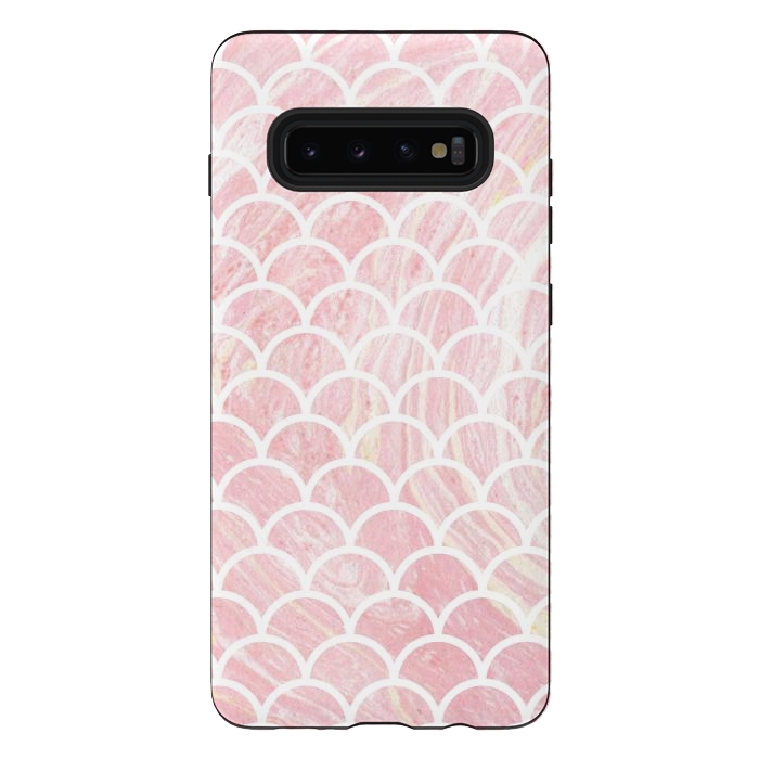 Galaxy S10 plus StrongFit Pink marble by Julia Badeeva